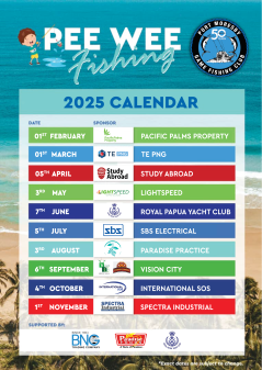 PeeWee Fishing Calendar 2025