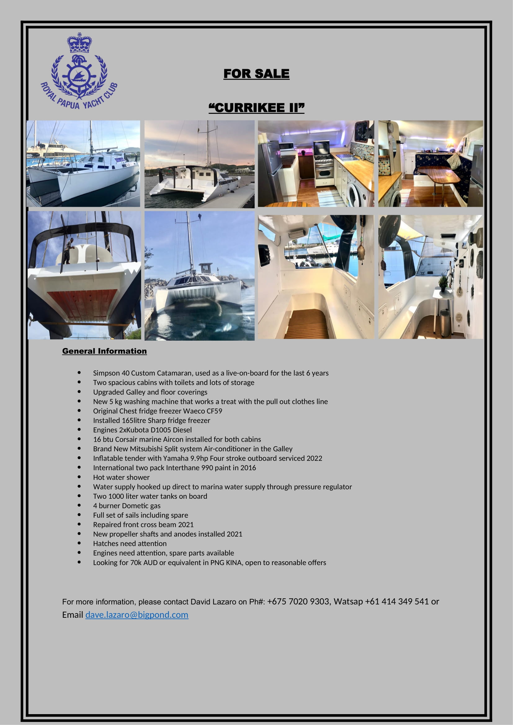 CURRIKEE II FOR SALE